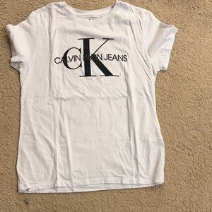 Calvin Klein White Tee with Black Logo